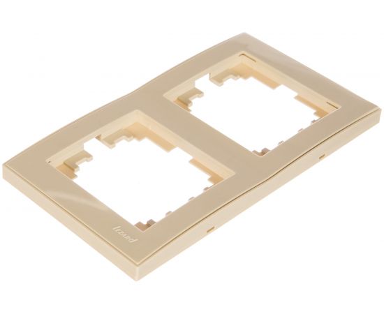 Двухместная вертикальная рамка LEZARD RAIN крем с бок. вст. 703-0303-152 