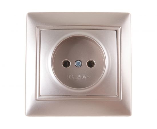 Розетка Smartbuy 1-местная без заземления 10А шампань, Венера SBE-01c-10-S1-N-c 