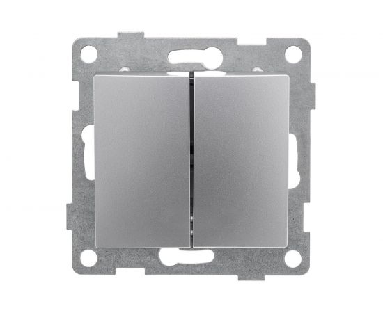 Выключатель GUSI ELECTRIC Bravo 2 клавиши, СУ, 10А, 250В, серебро С10В2-004 