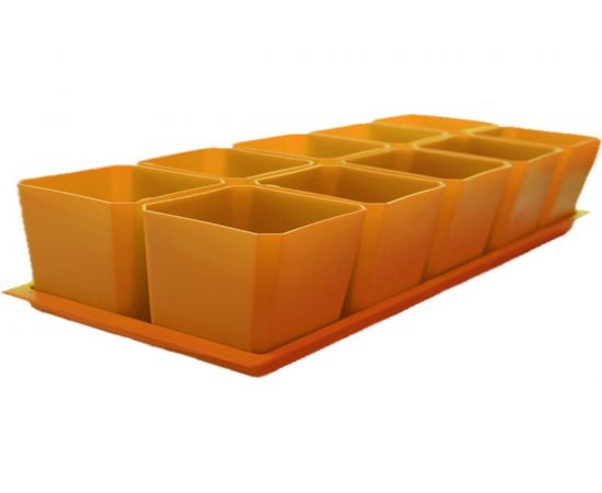 Набор горшков для рассады Пеликан 10 шт. 0330 Оранжевый 