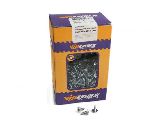 Саморез с прессшайбой VIPКрепеж острый 4,2х14 550 шт 40402 VIPL 