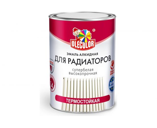 Алкидная эмаль для радиаторов OLECOLOR белый, 0.9 кг 4300000703 