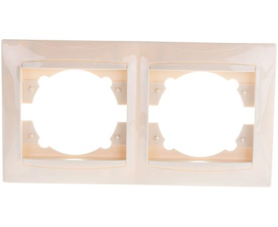 Двухпостовая горизонтальная рамка, слоновая кость TDM Лама SQ1815-0130 