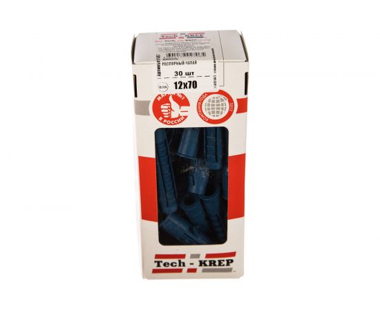 Распорный дюбель Чапай 12х70 шипы+усы, полипропилен 30шт - коробка Tech-Krep 111467 – изображение 2