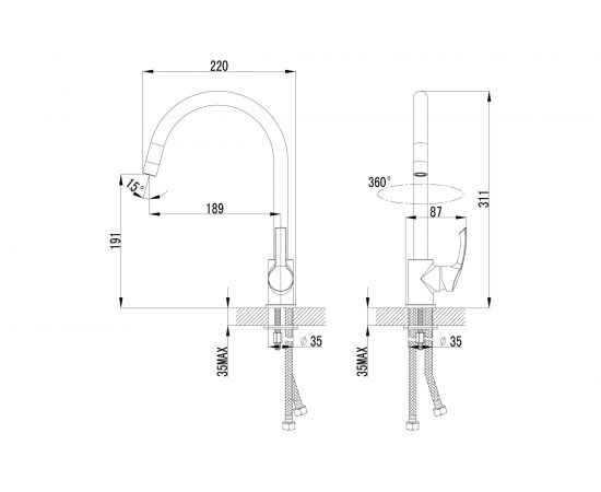 Смеситель для кухни Lemark Plus Strike LM1105C – изображение 2