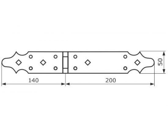 Фигурная петля Домарт серия ЯРОСЛАВЛЬ (140x200 мм; кованая; черный) 171083 – изображение 2