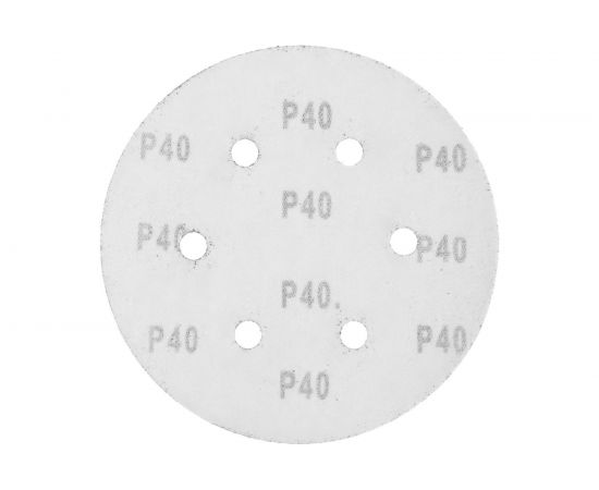 Круг абразивный перфорированный шлифовальный под липучку (5 шт; 150 мм; Р40) TUNDRA 5354664 – изображение 2