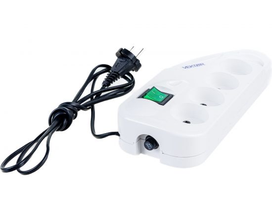 Сетевой фильтр Vektor LITE 2.2кВт светло-серый 1.8м-2м 9774 – изображение 2