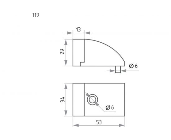 Дверной ограничитель НОРА-М 119 хром 16034 – изображение 3