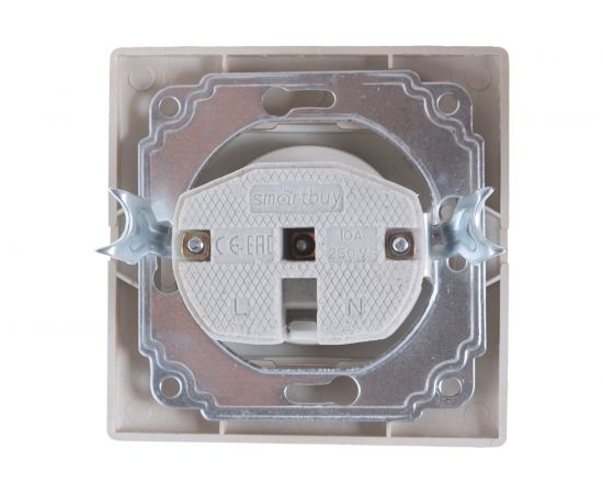 Розетка Smartbuy 1-местная без заземления 10А шампань, Венера SBE-01c-10-S1-N-c – изображение 3