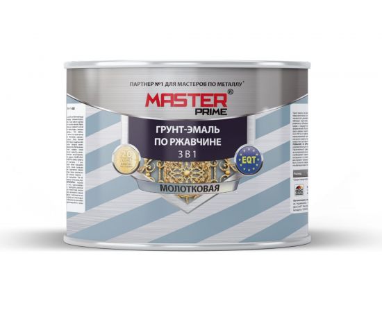 Грунт-эмаль по ржавчине MASTER PRIME 3 в 1 молотковая серый, 0.4 л 43 4300005571 – изображение 5