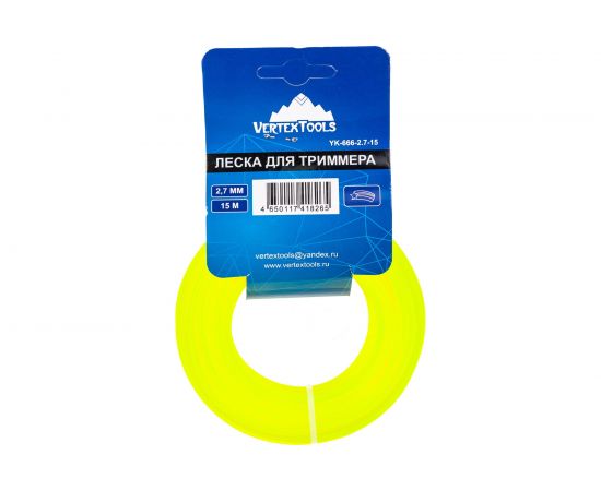 Леска (2.7 мм; 15 м; звезда) для триммера vertextools YK-666-2,7-15 – изображение 5