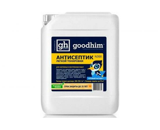 Антисептик для наружных и внутренних работ Goodhim N 300 лёгкая тонировка, 5л 29294 