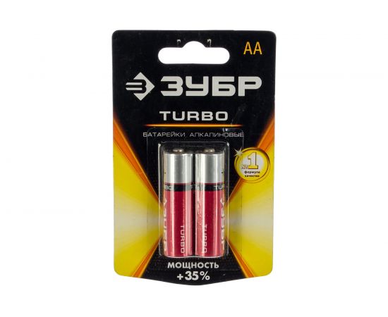 Ще��очная батарейка Зубр 1.5 В, тип АА, 2 шт, Turbo 59213-2C_z01 