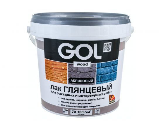 Акриловый глянцевый лак PALIZH GOL бесцветный, 0.9 кг 11590418 