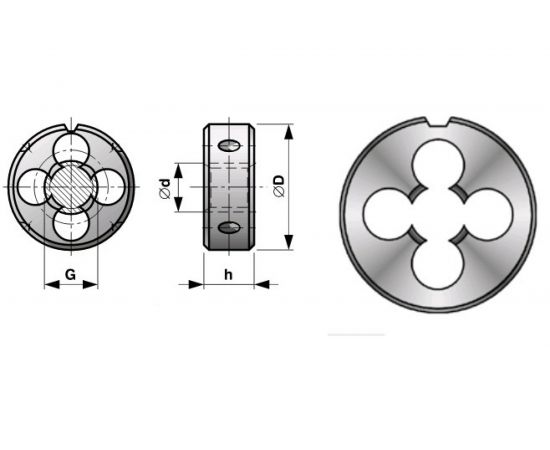 Плашка, трубная резьба G3/8 дюйма Bucovice Tools 212380 