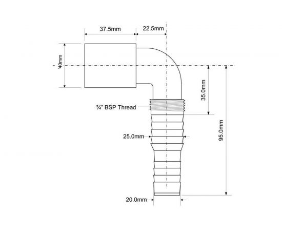 Адаптер McAlpine под углом 90°, для подключения слива бытовой техники MRWMF-90 – изображение 2