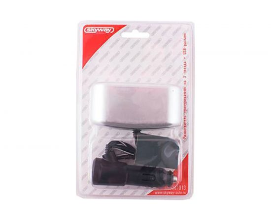 Разветвитель прикуривателя 3 гнезда + USB SKYWAY предохранитель 10А, USB 1A S02301013 SL – изображение 2