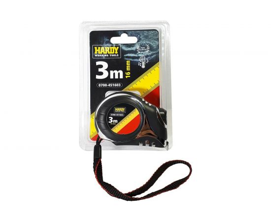 Рулетка HARDY с автоматическим фиксатором, 3мх16мм, в блистере 0700-451603 – изображение 2