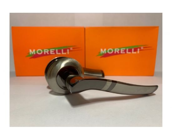 Дверная ручка MORELLI "Фонтан", цвет-бел. никель/черн. никель DIY MH-04 SN/BN 9010556 – изображение 3