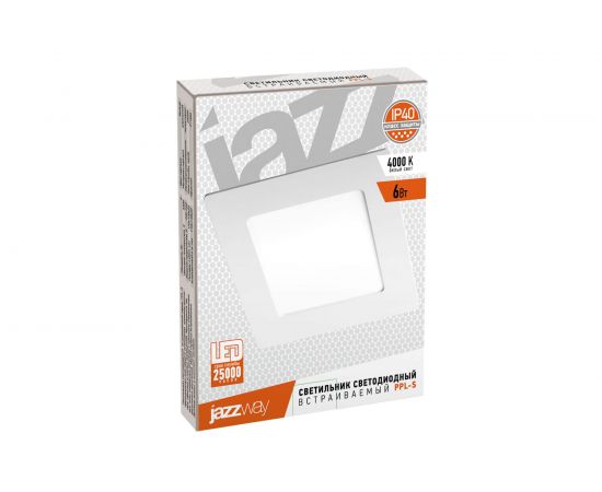 Встраиваемый светильник Jazzway PPL-S 6w 4000K IP40 WH 120мм квадратный 5008229A – изображение 3