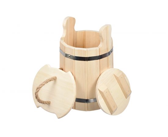 Кадка из липы с крышкой и гнётом Банные штучки 5л 32701 – изображение 3