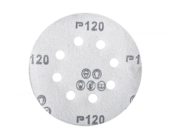 Круг абразивный шлифовальный (5 шт; 125 мм; P 120; 8 отв) КЕДР 54678 – изображение 5