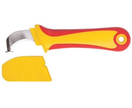 Изолированный нож FIT 1000 В с пяткой, нержавеющая сталь, 170 мм, лезвие 37 мм, прорезиненная ручка 10604 