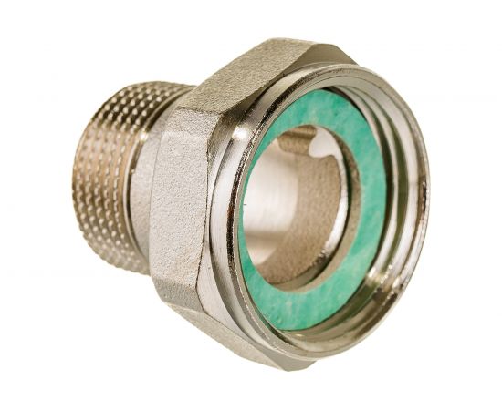 Соединение с накидной гайкой Uni-Fitt НВ 3/4""x1"", с плоской прокладкой, никелированное 624N3400 