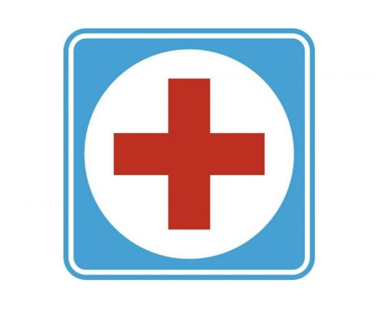 Наклейка SKYWAY ВРАЧ + квадр. ГОСТ фон бирюзовый цвет красный S08101005 