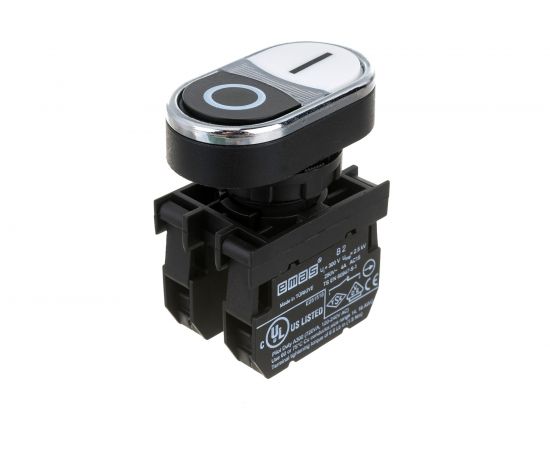 Нажимная кнопка Emas серия B, сдвоенная, черно-белая, 1НО+1НЗ, 250 В AC, 4 А, 8 шт. B102K20HB 