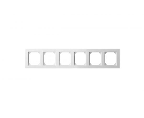 Шестиместная рамка LIREGUS Эпсилон K14-245-06 E/B белая 28-043 