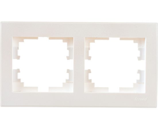 Двухместная горизонтальная рамка LEZARD RAIN б/ вст жемчужно-белый металлик 703-3030-147 