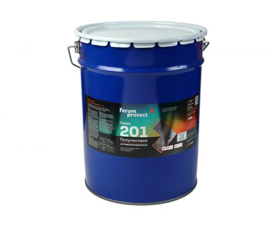 Быстросохнущая грунт-эмаль по ржавчине Ferumprotect-201 Белая ПОЛУМАТОВАЯ 20 кг ЗОР00009681 