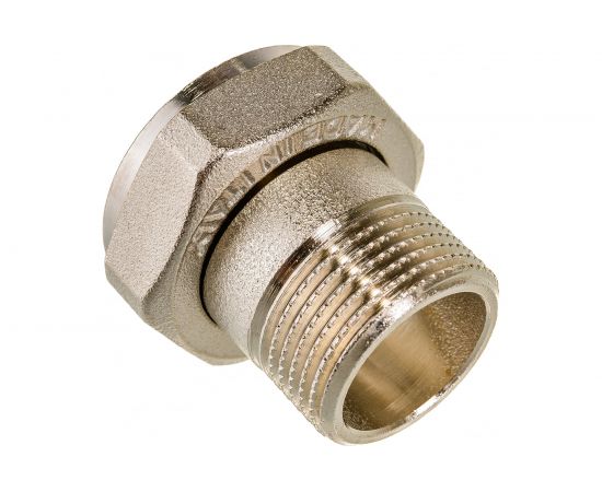 Соединение с накидной гайкой Uni-Fitt НВ 3/4""x1"", с плоской прокладкой, никелированное 624N3400 – изображение 2