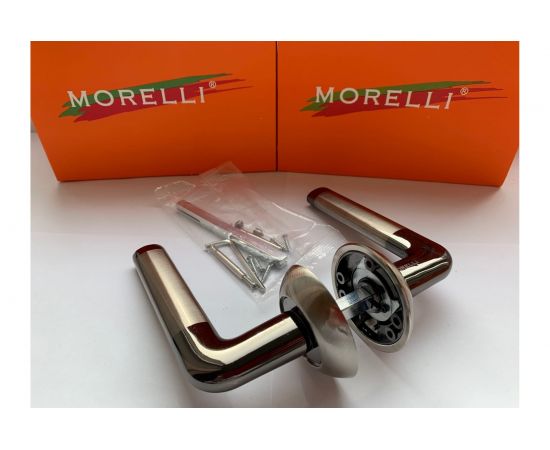 Дверная ручка MORELLI ""Колонна"", цвет-бел. никель/черн. никель MH-03 SN/BN 9010555 – изображение 2