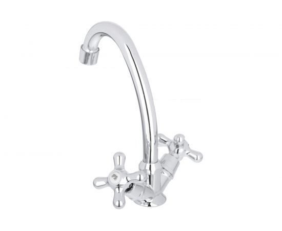 Смеситель для кухни СоюзКран поворотный излив 20 см, керамический кран-буксы 1/2, хром, цинк SK01-T204 567-063 – изображение 2