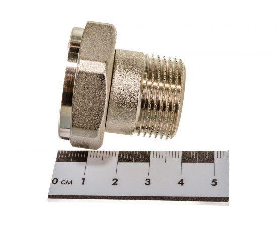 Соединение с накидной гайкой Uni-Fitt НВ 3/4""x1"", с плоской прокладкой, никелированное 624N3400 – изображение 3