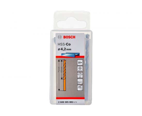 Сверло HSS-Co Standardline (10 шт; 4.2х75 мм; DIN 338) по металлу Bosch 2608585882 – изображение 4