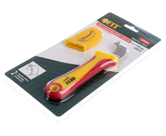 Изолированный нож FIT 1000 В с пяткой, нержавеющая сталь, 170 мм, лезвие 37 мм, прорезиненная ручка 10604 – изображение 4