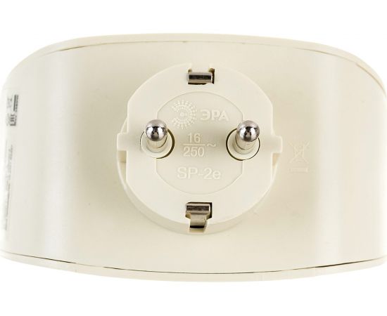 Тройник с заземлением и шторками SP-2e-I слоновая кость, 2 гнезда ЭРА Б0002369 – изображение 4