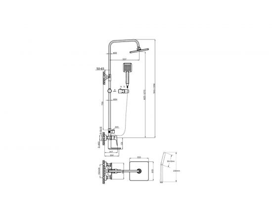 Душевая система со смесителем для ванны и душа Agger Brilliant хром A0394400 – изображение 4