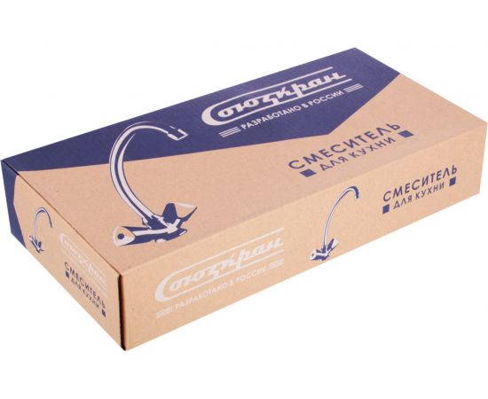 Смеситель для кухни СоюзКран поворотный излив 20 см, керамический кран-буксы 1/2, хром, цинк SK01-T204 567-063 – изображение 5