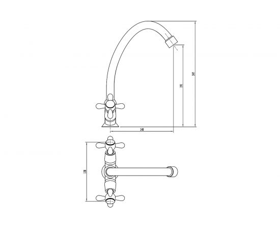 Смеситель для кухни СоюзКран поворотный излив 20 см, керамический кран-буксы 1/2, хром, цинк SK01-T204 567-063 – изображение 6