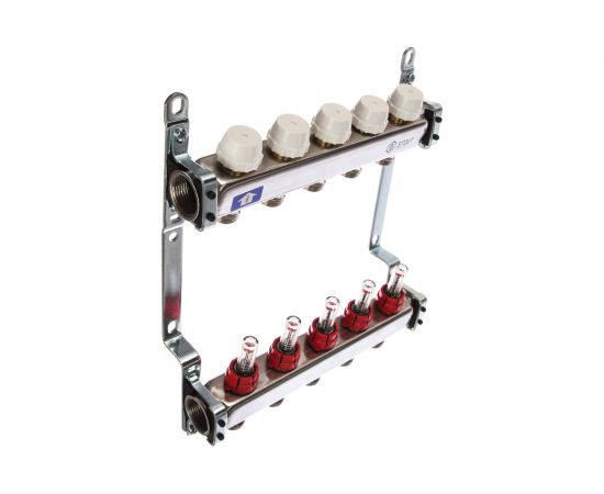 Коллектор из нержавеющей стали с расходомерами 5 вых. STOUT SMS 0917 000005 