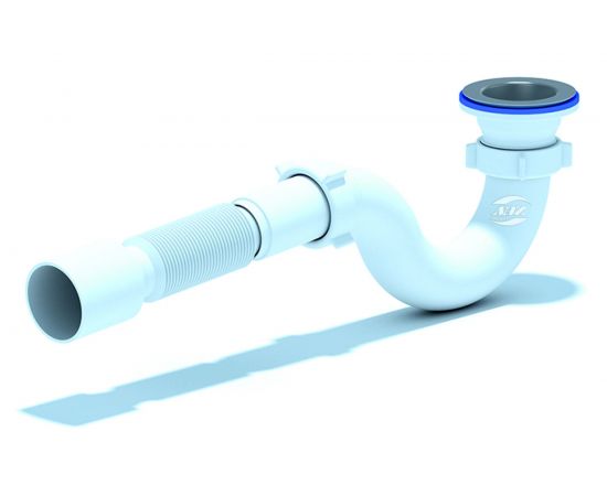 Сифон для поддона АНИ Пласт трубный, 1 1/2 дюйма x 40 мм, гофра, 40х50 мм, нержавеющая сетка E115 025-0104 