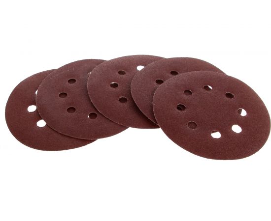 Круг абразивный шлифовальный (5 шт; 125 мм; P80; 8 отв) КЕДР 54676 