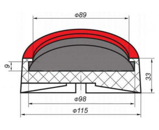 Накладка (115х98х33 мм, h 9 мм) для подъёмников WIEDERKRAFT 5221018 – изображение 2