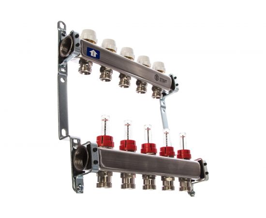 Коллектор из нержавеющей стали с расходомерами 5 вых. STOUT SMS 0917 000005 – изображение 2