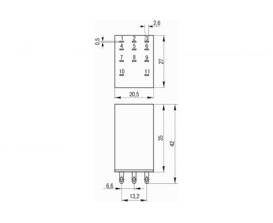 Реле IEK РЭК78/3 MY3 с индикацией 5А 12В DC RRP20-3-05-012D-LED – изображение 2